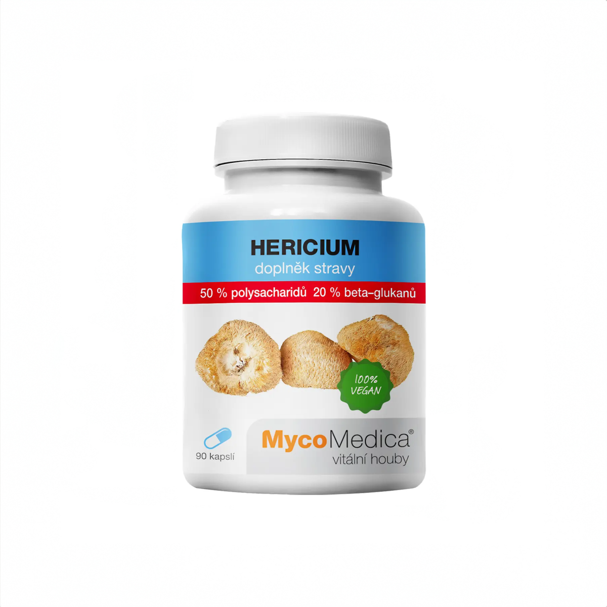 MycoMedica Hericium 50 % 90 rostlinných kapslí
